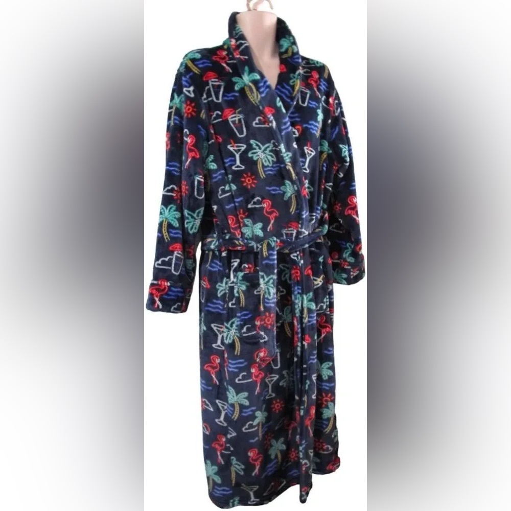 Chubbies Fuzzy The Neon Light Flamingo Bathrobe
